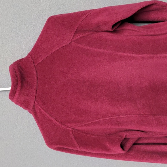 M pink columbia full zip up fleece jacket w collar zip pockets elastic cuffs hem - Picture 11 of 11